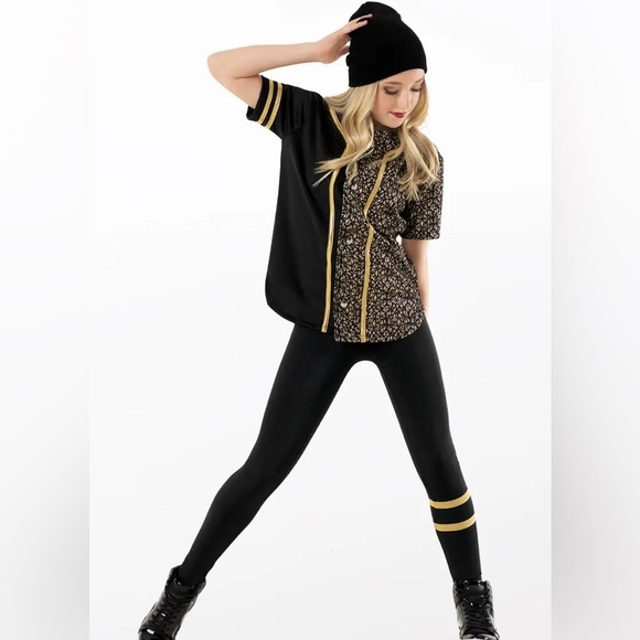 Weissman Gold Black Don’t Kill my Vibe Hip Hop Dance Costume SA Small Adult - Picture 1 of 4